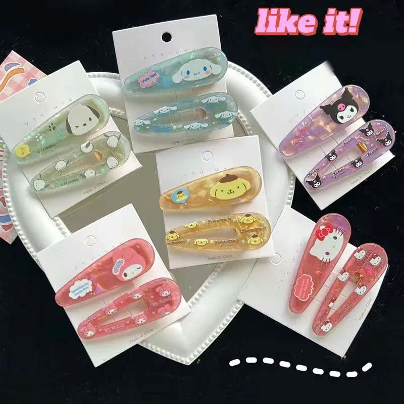 

2 шт., заколка для волос Sanrio, с надписью «Моя Мелодия»