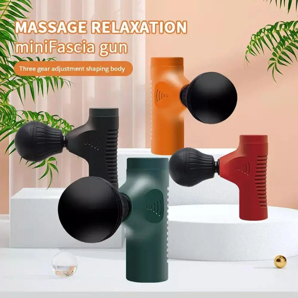 

4-color Mini Neck Massager Pocket Fascia Vibration Body Massage Deep Impact Massage Relaxing Gun Massager Electric Neck T2T5