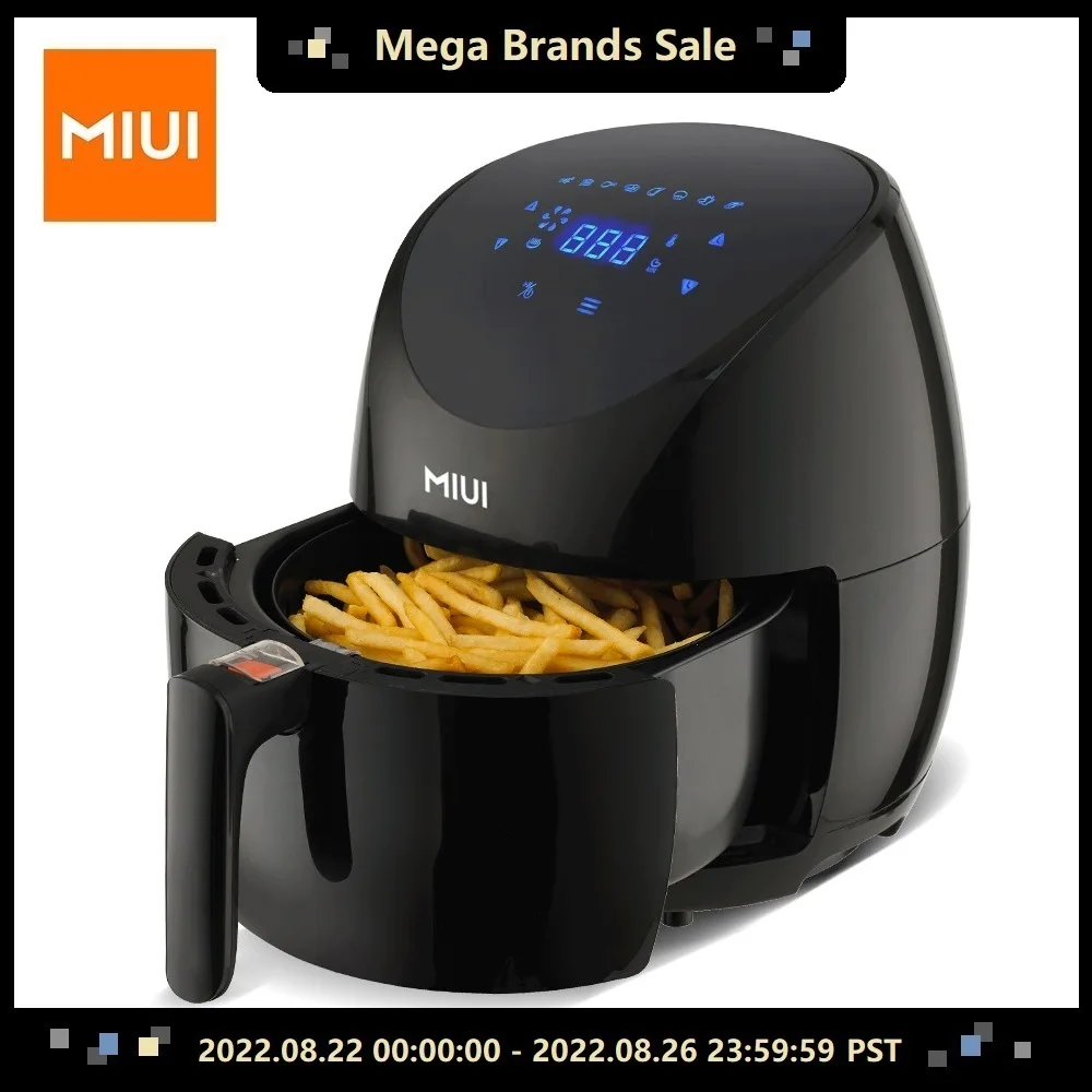 Best MIUI 4.6L elektrische heteluchtfriteuse, MI CYCLONE 360° bakken LED aanraakscherm olievrije elektrische friteuse, eenvoudig uit te nemen combomand, vlaggenschipversie op topniveau