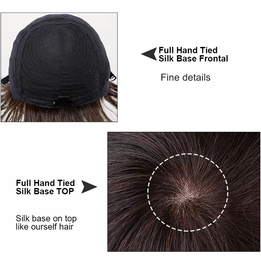 Парик из человеческих волос прямых с челкой