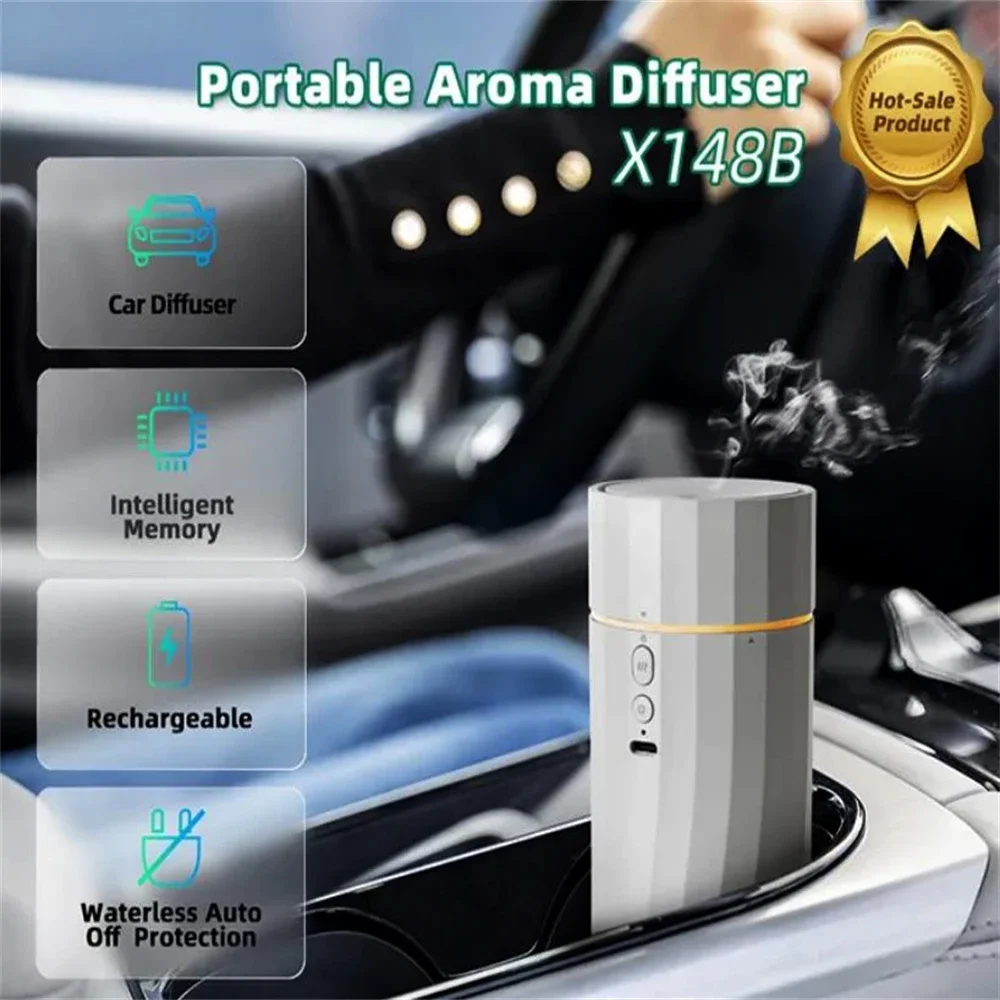

Car Humidifier Oil Fragrance Diffuser C-type Rechargeable Aromatherapy Machine Portable Mounted Air Freshener for Home Office