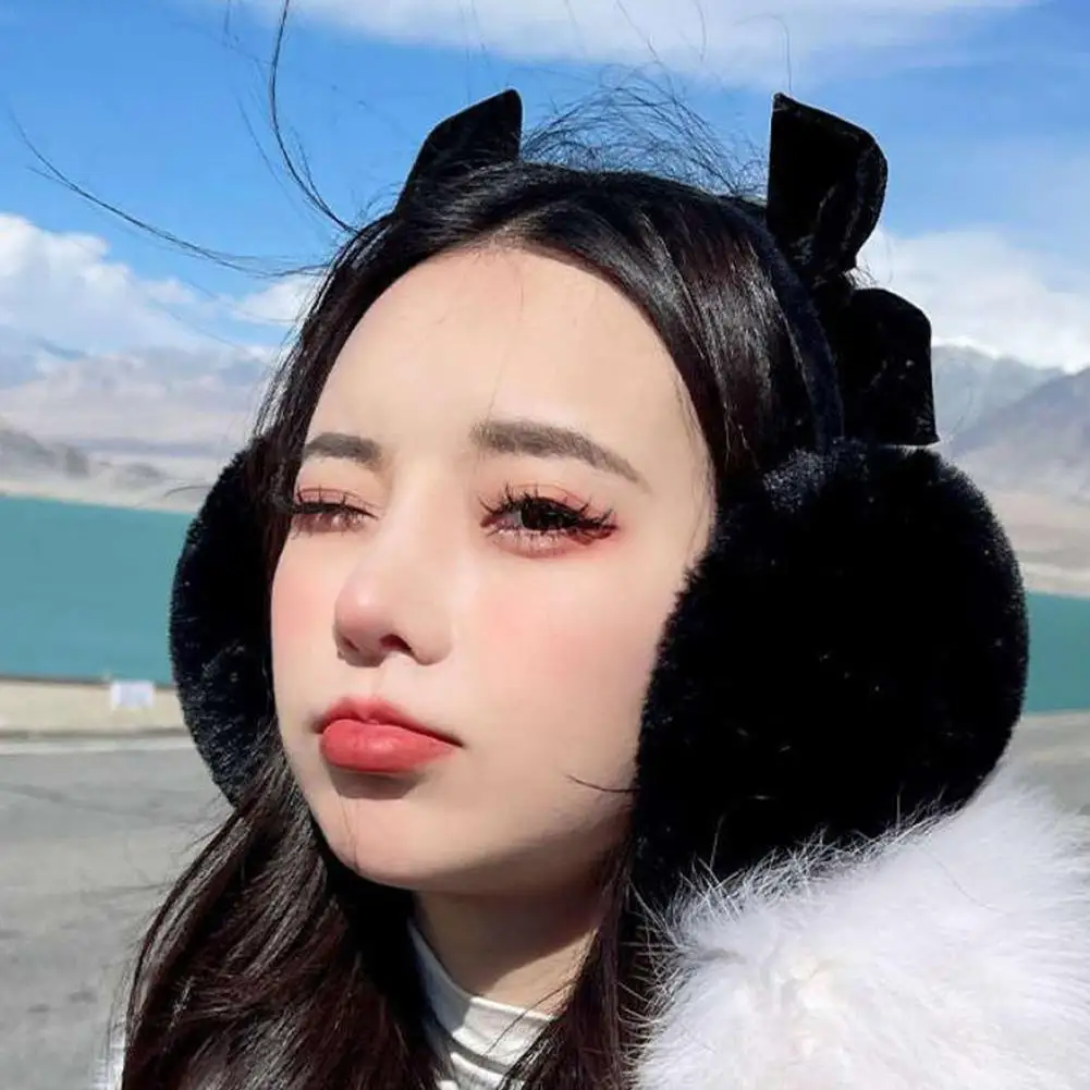 

Women Girl Plush Cotton Winter Ear Warmer Earmuffs Imitation Mink Muffs Earcap Outdoor Cold Earmuffs Headband Soft Fluffy Earcap