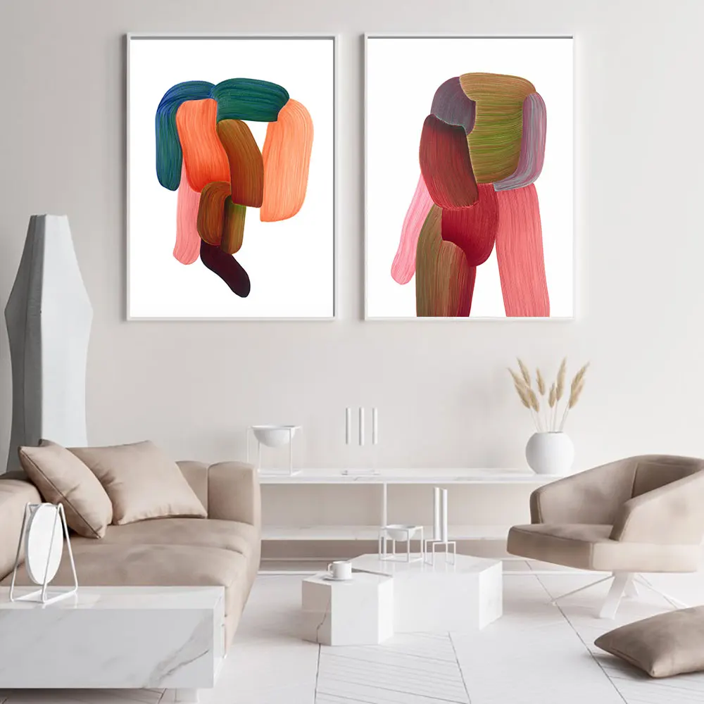 Минималистичные красочные плакаты и принты стены в скандинавском стиле
