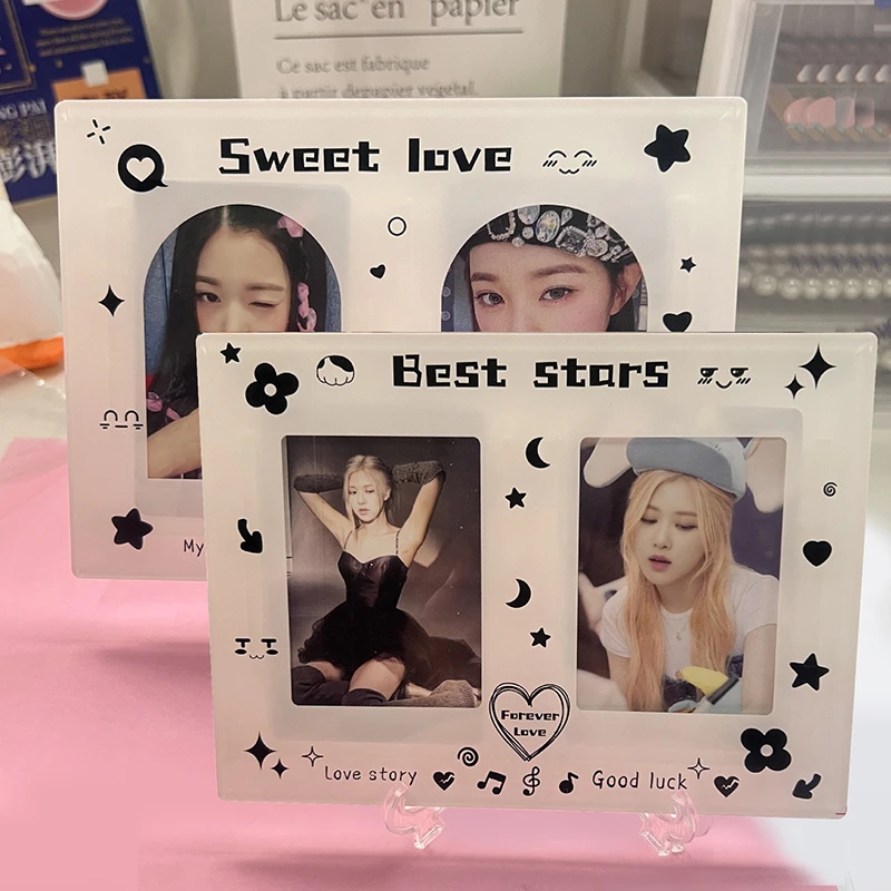 

3 Inch Acrylic Photo Frame Picture Kpop Idol Photocard Holder CD Album Frame Display Stand Desktop Decor DIY Stationery