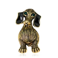 vintage dog brooches for women unisex lovely antique gold animal casual brooch pins party clothing bag birthday friend gifts