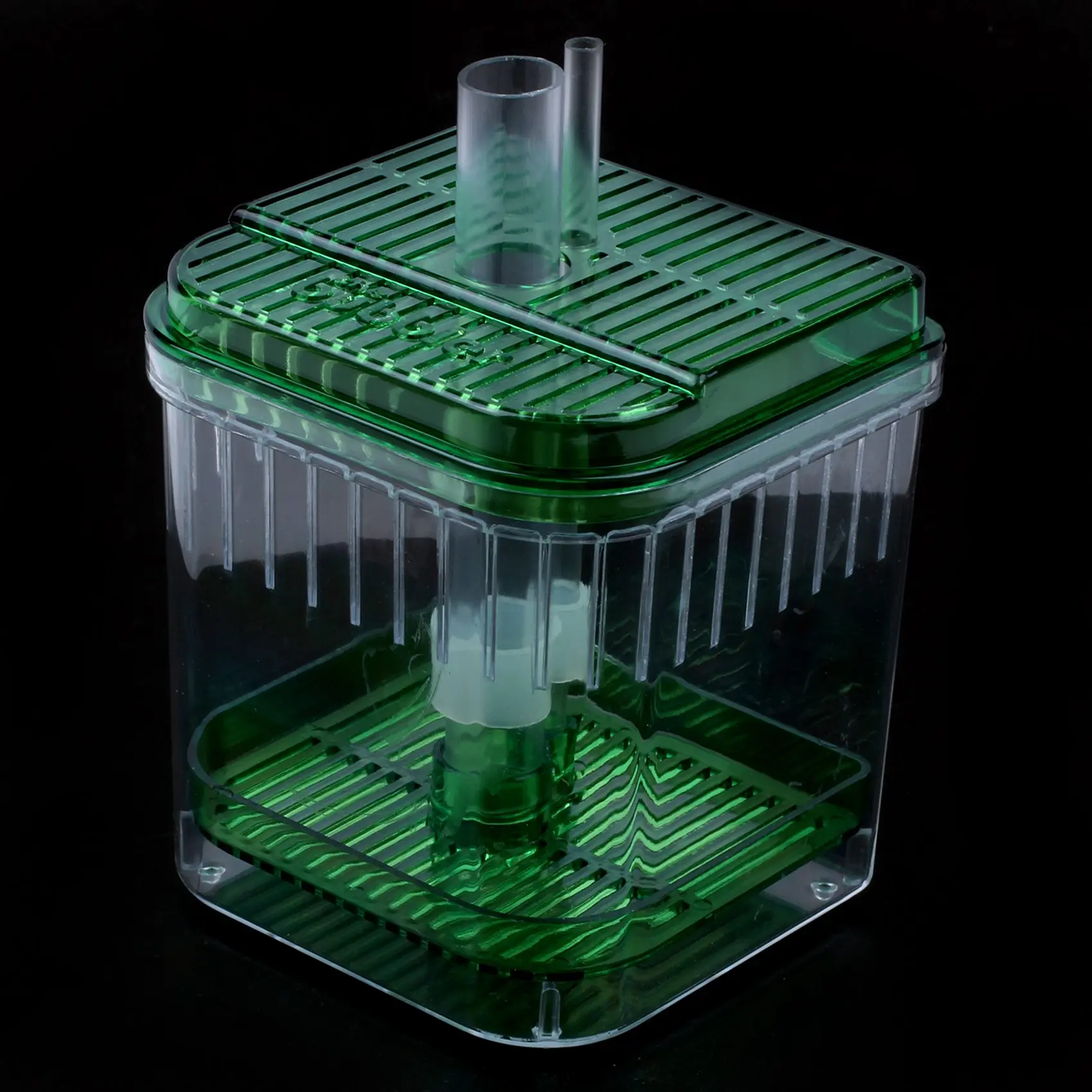 

Plastic Square Fish Tank Aquarium Filter Bottom Box Transparent Green