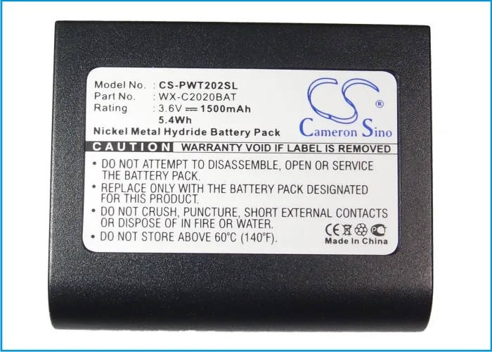 

CS 1500mAh Battery For Panasonic 2020BAT PA04940398 WX-C2020BAT Panasonic WX-CT2020 Ultraplex II