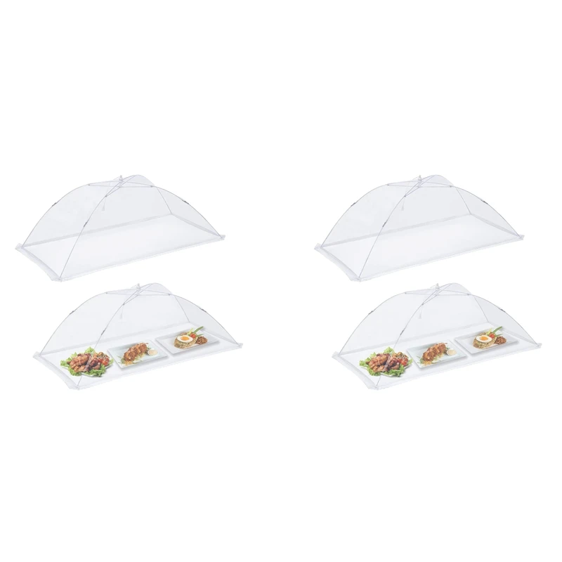 

4 Pack Jumbo Food Cover Tent For Inflatable Bar - Extra Large(45.5 X 20 Inch) Mesh Food Covers For Parties And Catering