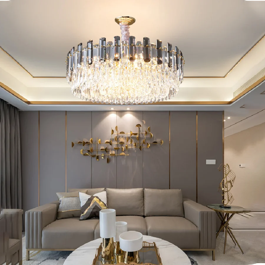 

Современный роскошный хрустальный подвесной светильник, светодиодная декоративная лампа для спальни, гостиной, столовой, комнатное освеще...