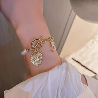 new south korean fashion summer peach heart bracelet for woman punk ot buckle bracelet ccams spain 2022