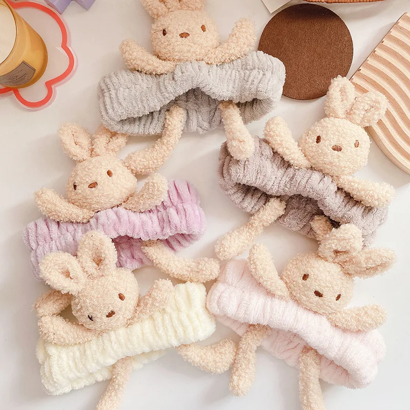 

Cute three-dimensional plush rabbit girl heart hair band girl face hair band super cute children head band hair accessories