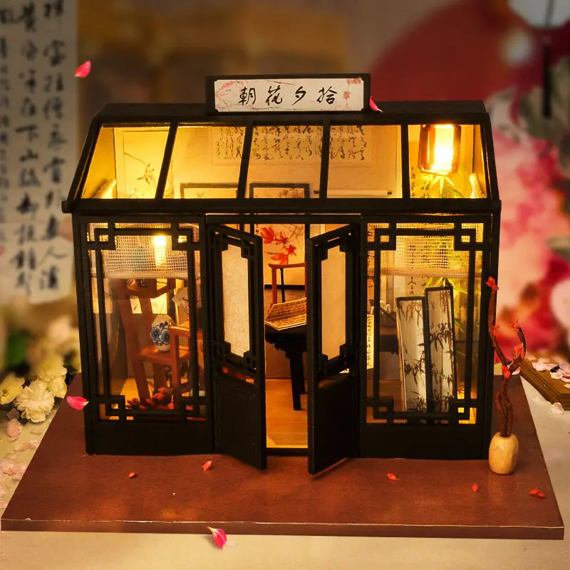 

Birthday gift Chinese Style Diy Cottage Handmade Mini Small House Assembly model Ornaments