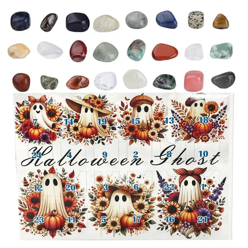 Календарь для Хэллоуина натуральные камни календарь детей кристаллы минералы 24