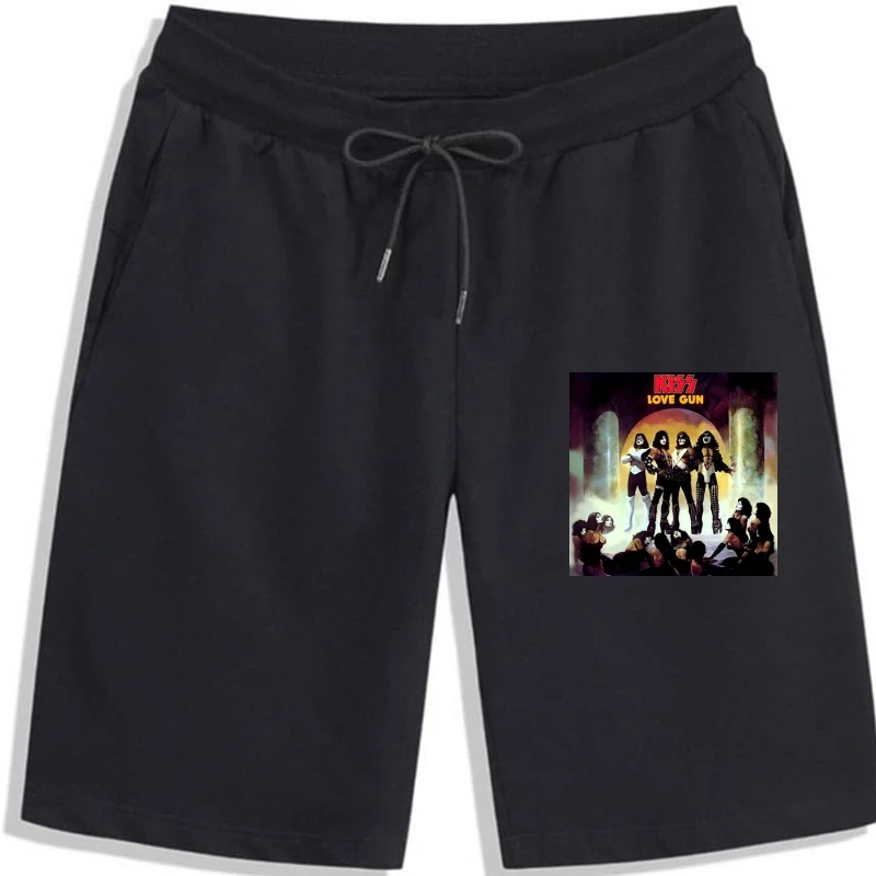 

Kiss printing Metal Band Love Gun Album Record Cover Art shorts for men summer New Trends Shorts