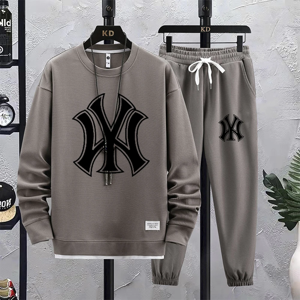 

High Quality Men's Suit Fashion Casual Sportswear 2-piece O Neck Pullover Sportswear Men's autumn Fitness Jogging Sports Suit