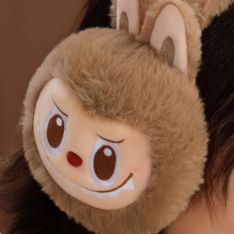 Теплая серия насадки для ушей Labubu перчатки шарф шапка милая периферия зимняя