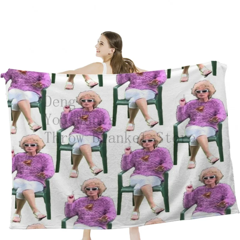 

Kath and Kim: Kath Having a Smoke Throw Blankets Tufting Blanket For Travel Light Dorm Room Essentials Luxury Thicken Blanket