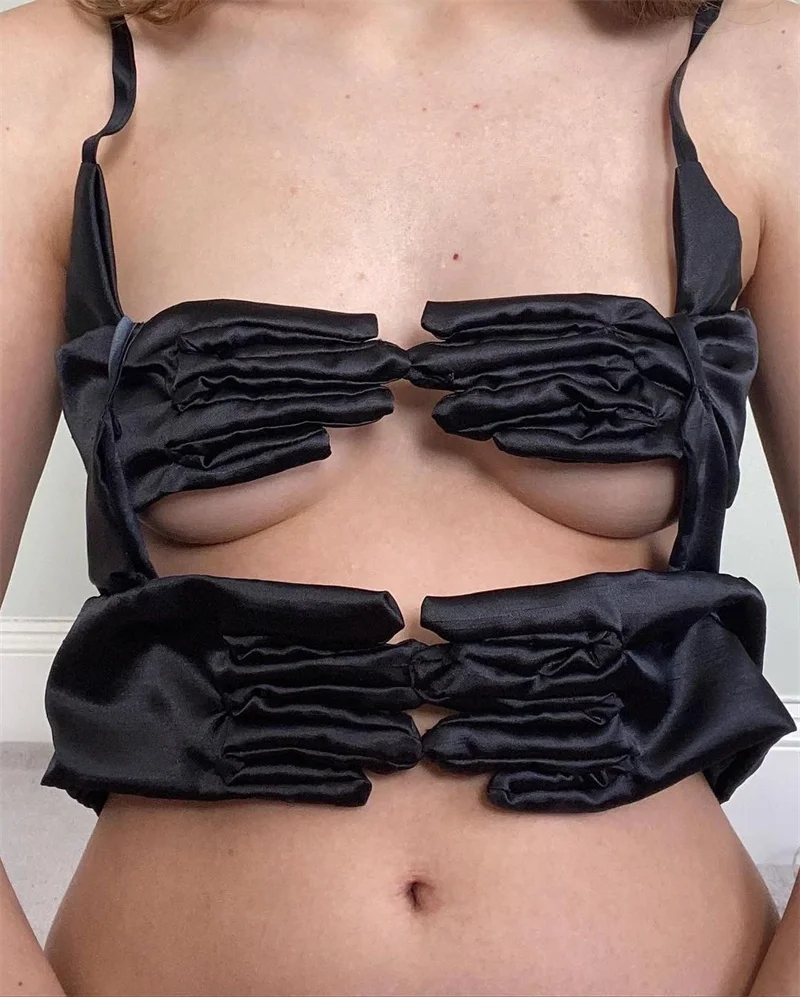 

Стильные сексуальные женские топы hirigin Y2K 2022, майки на бретелях-спагетти, перчатки в форме перчаток, летние праздничные корсеты