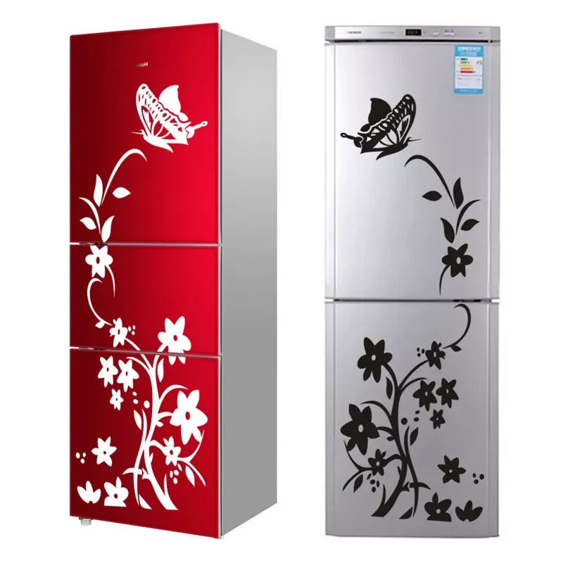 

High Quality Creative Refrigerator Black Sticker Butterfly Pattern Wall Stickers Home Decoration Kitchen Wall Art Mural Decor