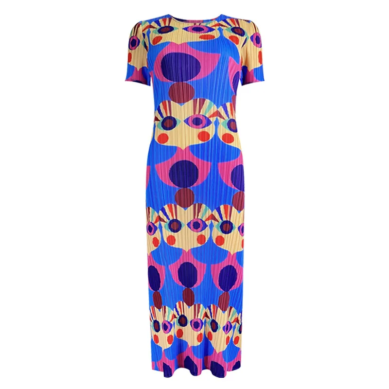 

Женское плиссированное платье средней длины, Повседневное платье в полоску, весна-лето 2022