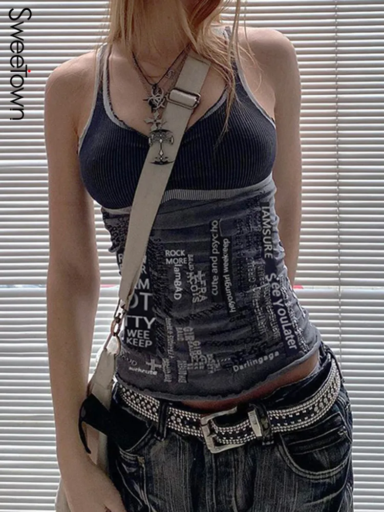 

Майка женская летняя Базовая без рукавов с буквенным принтом