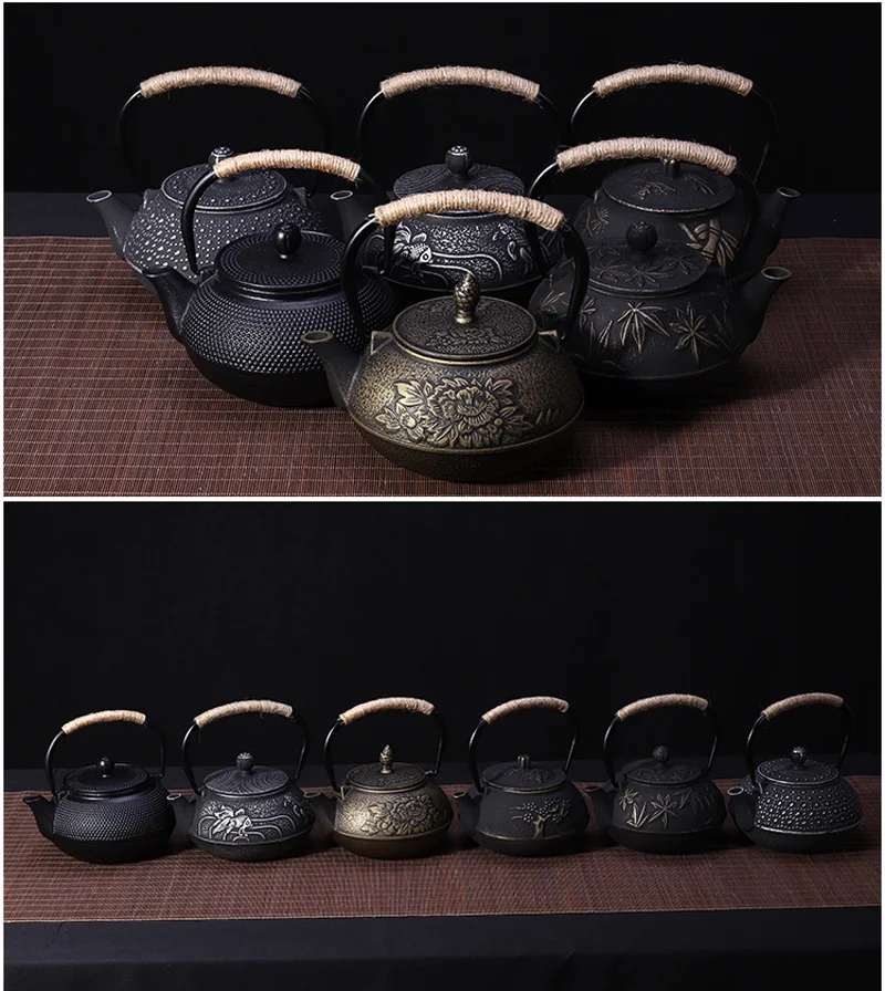 

700ml Kettle Teapot Cast Iron Cherry blossoms Tea pot Tea Accessories Set House Decor for Friends Family Wedding Tea