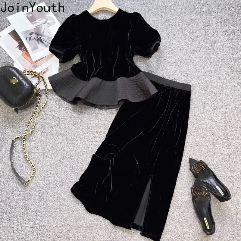 Комплекты из двух предметов женская одежда туника с короткими рукавами и