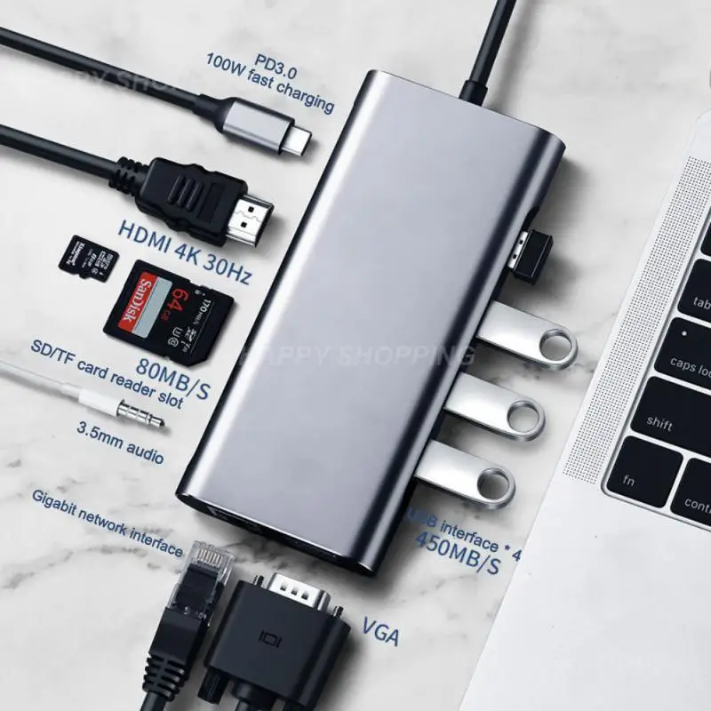 

Usb-c Hub Portable 1080p@60hz Aluminum Alloy 1080p60hz 5gbps Pc Accessories For Samsung Huawei Type C Extensor
