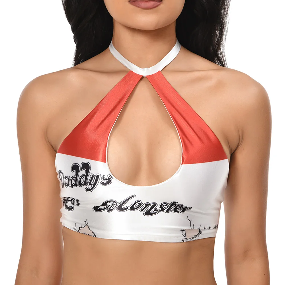 Маскировка Quinzel комплект бикини для косплея купальник костюм злодея из фильма