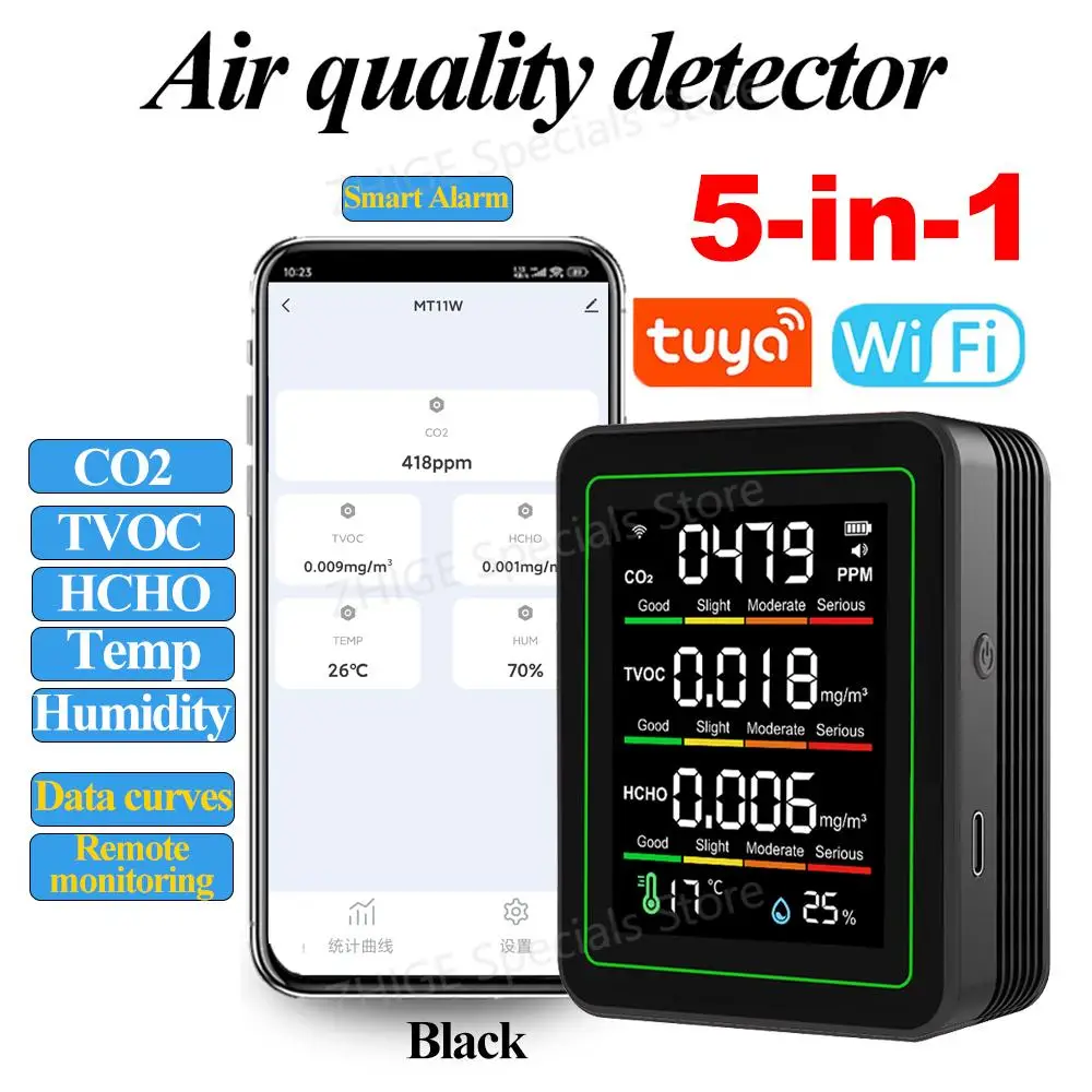 

Tuya WiFi 5-в-1 детектора воздуха