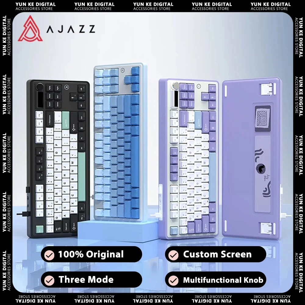 Клавиатура Ajazz Ak870 Беспроводная Механическая с поддержкой Bluetooth и 3 режимами