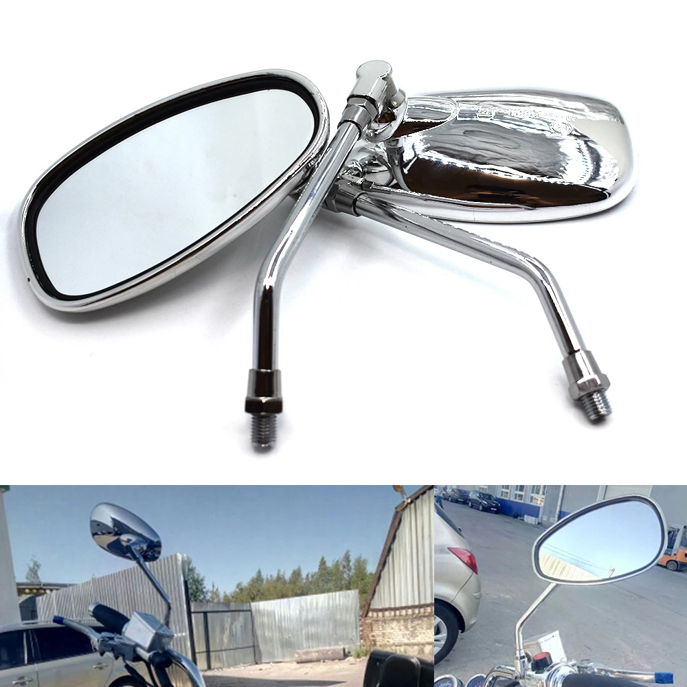 

Универсальное зеркало заднего вида для мотоцикла 10 мм, овальное зеркало заднего вида для Yamaha YZF600R YZF750 YZF1000 FZ6 FZ6R FZ8 XJ6