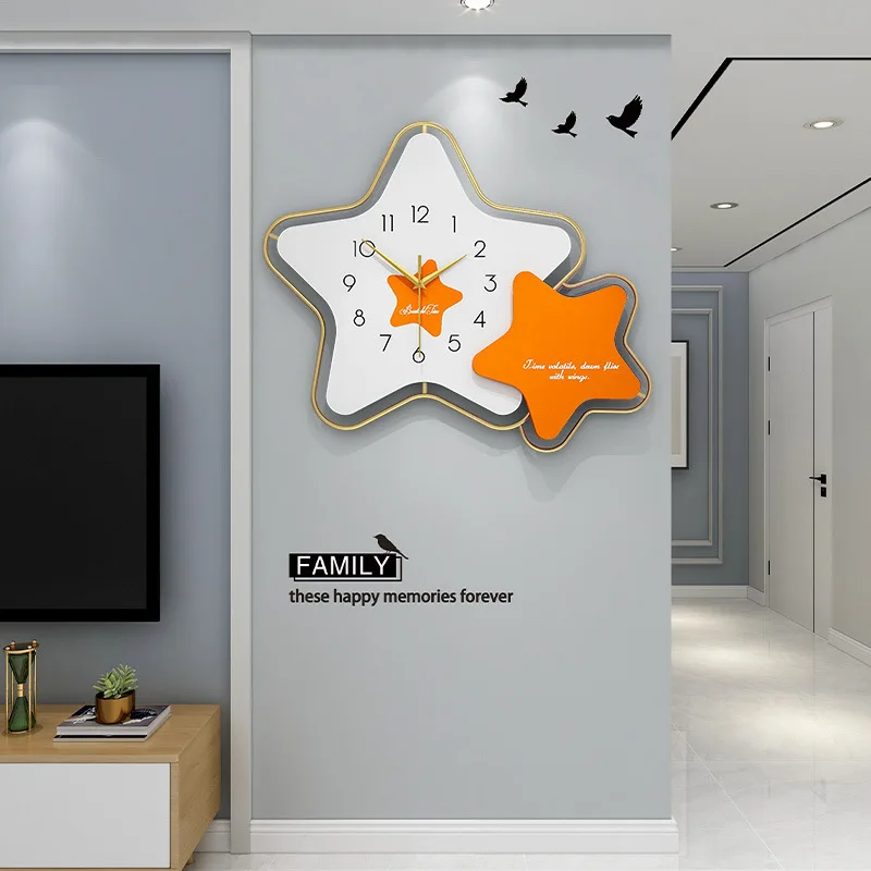 

2021 Decorative wall clock living room light luxury fashion household art wall watch modern minimalist personality wall clock