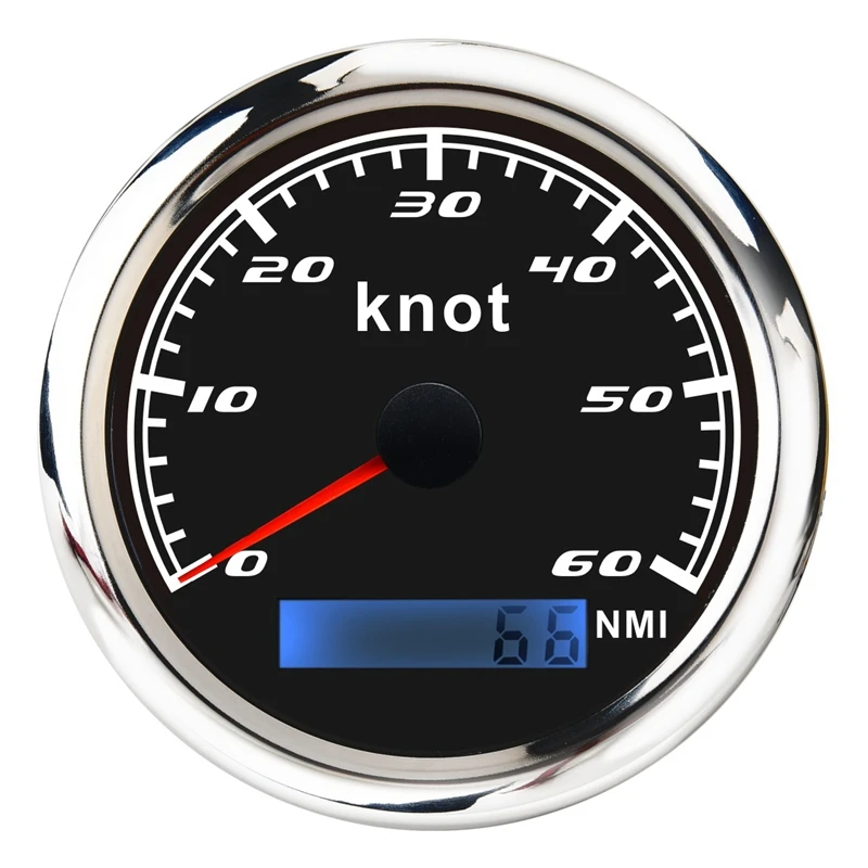 

Universal Speedometer 12V/24V Odometer 85Mm 60 Knot LCD Hourmeter Tachometer Backlight Meter With GPS Antenna