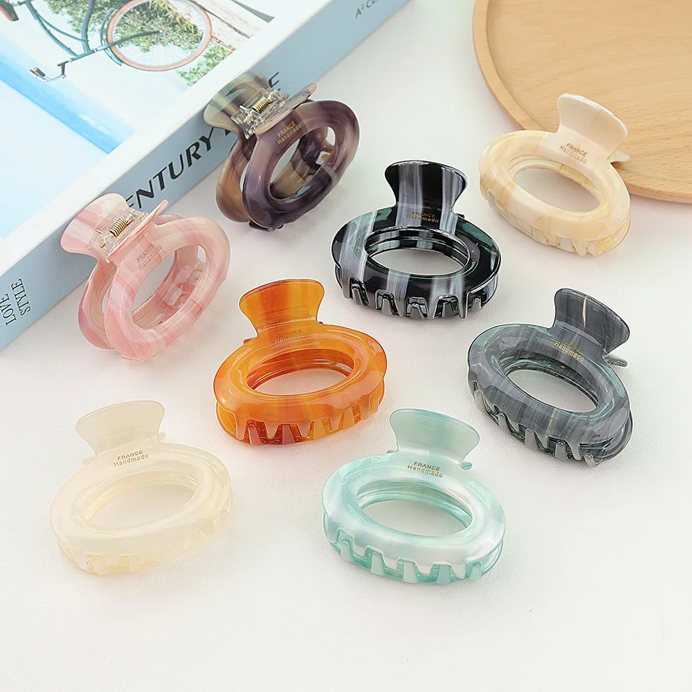 

Advanced Oval Acetic Acid Hair Claw Headdress Hairpin Hair Clips Hair Crab Female Hair Styling Tool Headwear Shark Clip