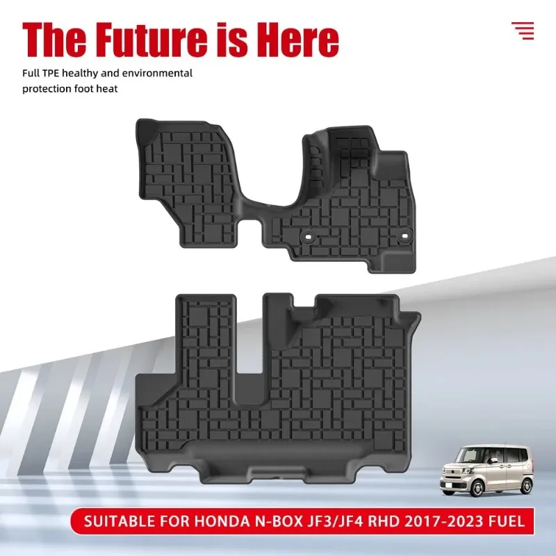 Фото Пользовательские коврики 3D TPE для Honda N-Box JF3 JF4 2017-2023, всепогодные водонепроницаемые автомобильные напольные вкладыши, легко моются №2