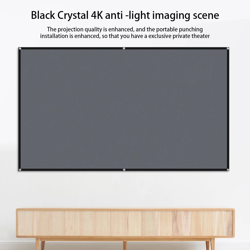 

Projector Screen 16 9 High-definition 4k Reflective Projector Screens Foldable Portable Movie Curtain KTV Office