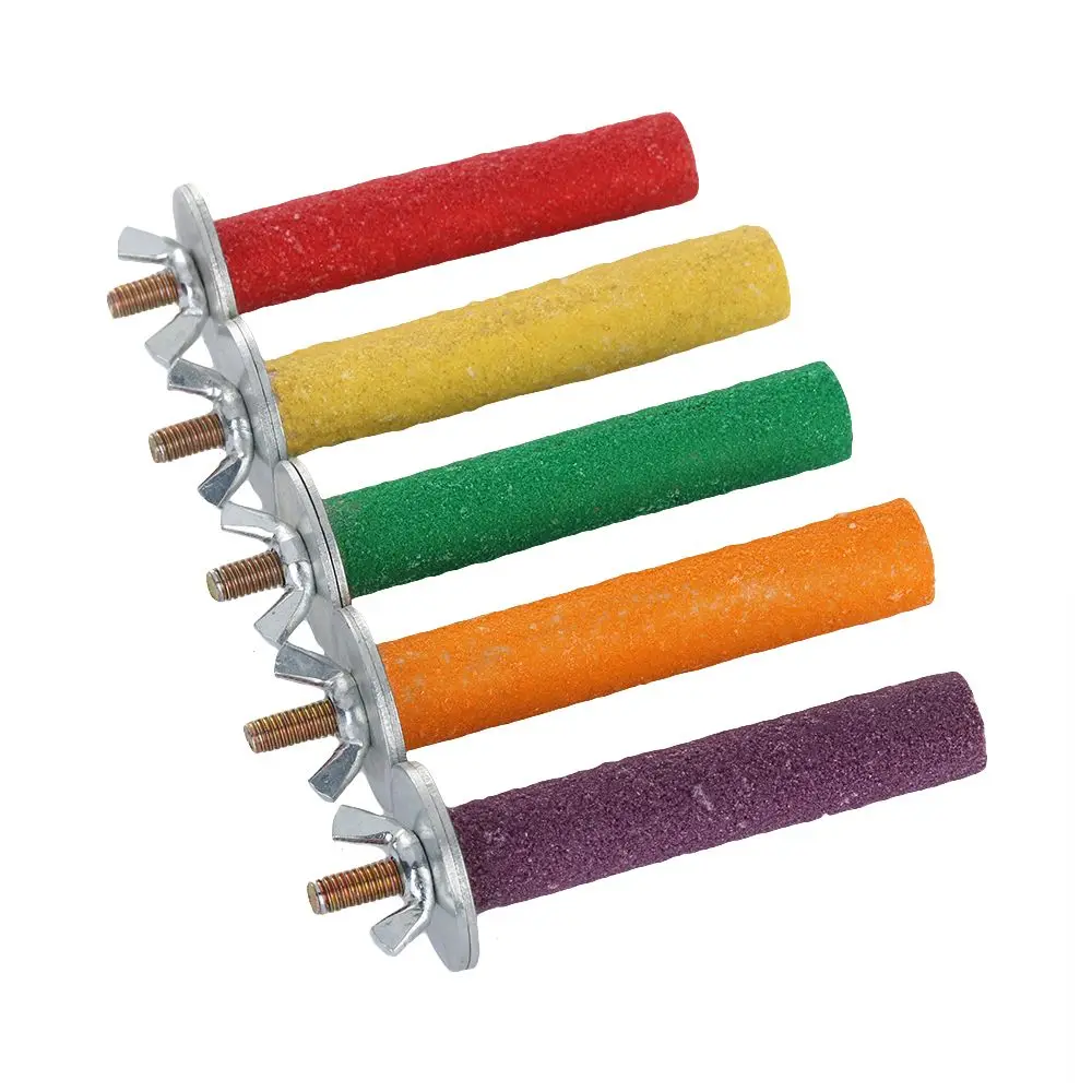 

Color Random Hot Clean Paw Wood Chew Toy Paw Grinding Station Platform Bird Cage Parrot Perches Stand