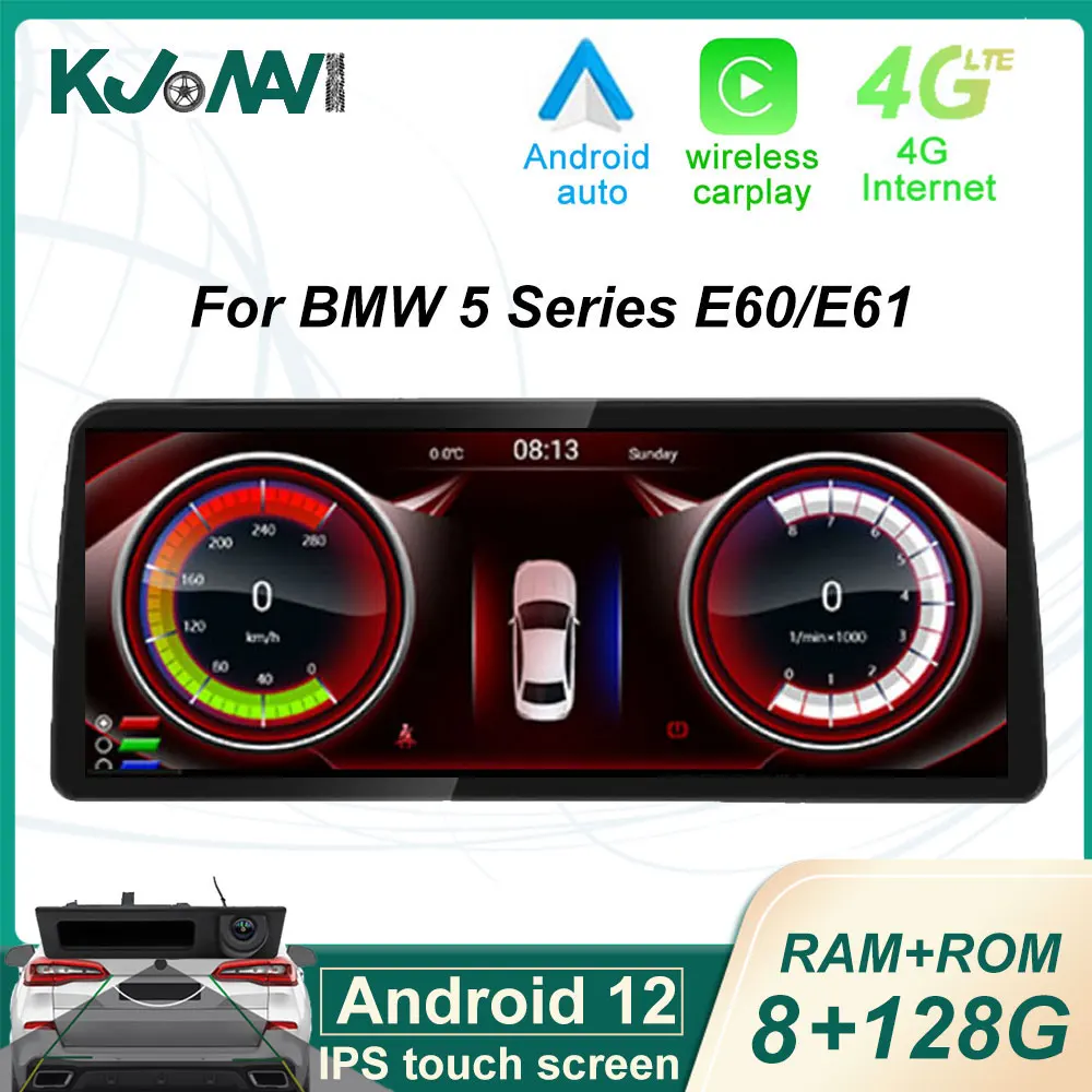 12.3 Inch Android 12 Touch Screen IPS For BMW E60 E61 2005-2012 Car Carplay Monitors Multimedia Stereo Speacker Radio Player - купить по