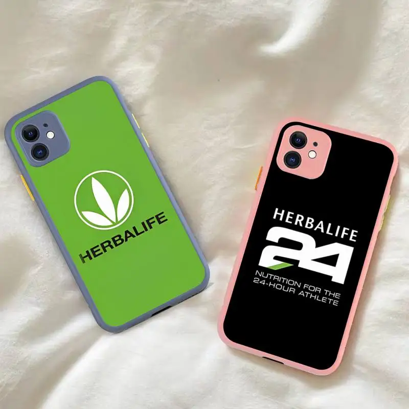 

Black H-Herbalife Green Phone Case for iPhone X XR XS 7 8 Plus 11 12 13 pro MAX 13mini Translucent Matte Case