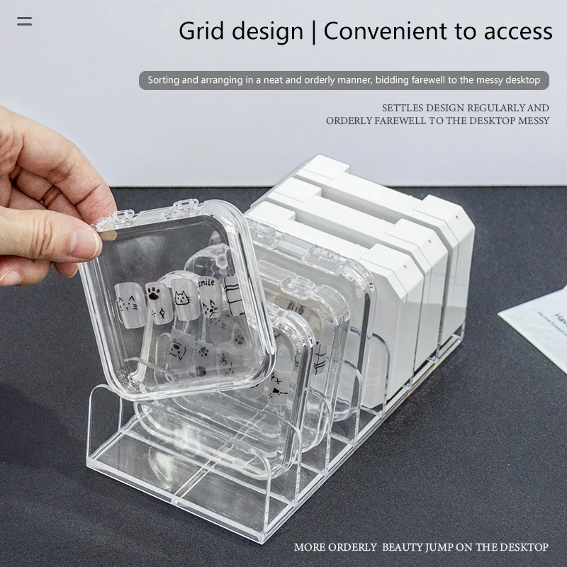 7-сетчатая акриловая коробка для ногтей органайзер палитры теней век лоток