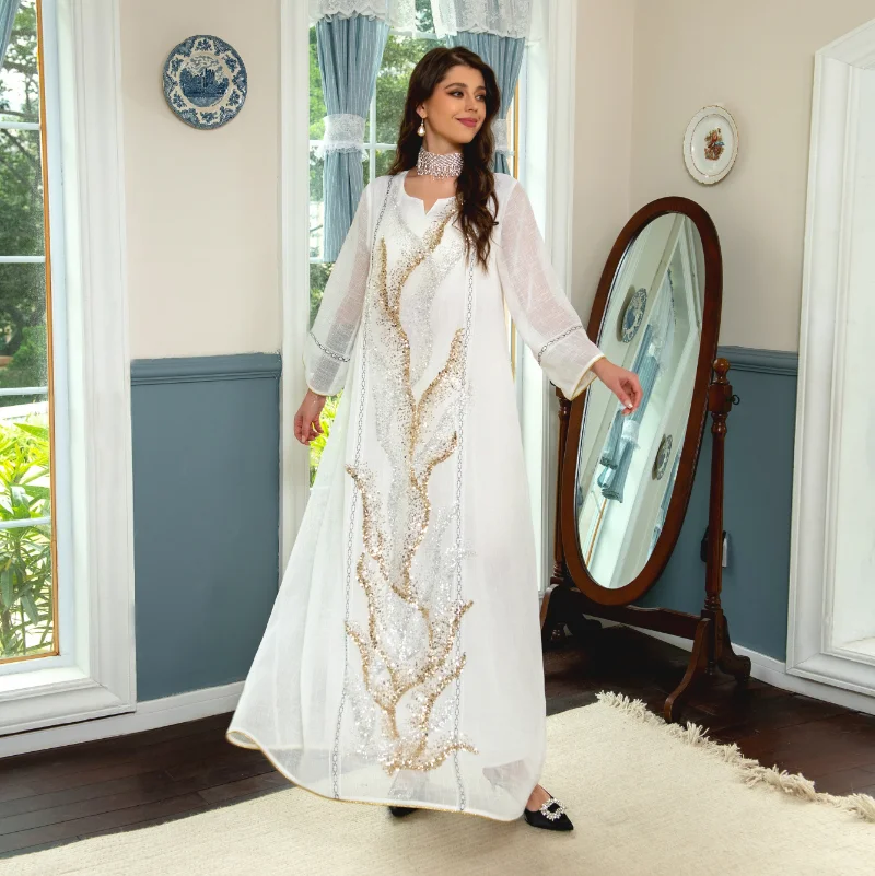 African Dresses For Women Elegant Dashiki Summer Autumn Muslim Fashion Abaya Maxi Dress Traditional Fairy Dreaes Africa Clothing