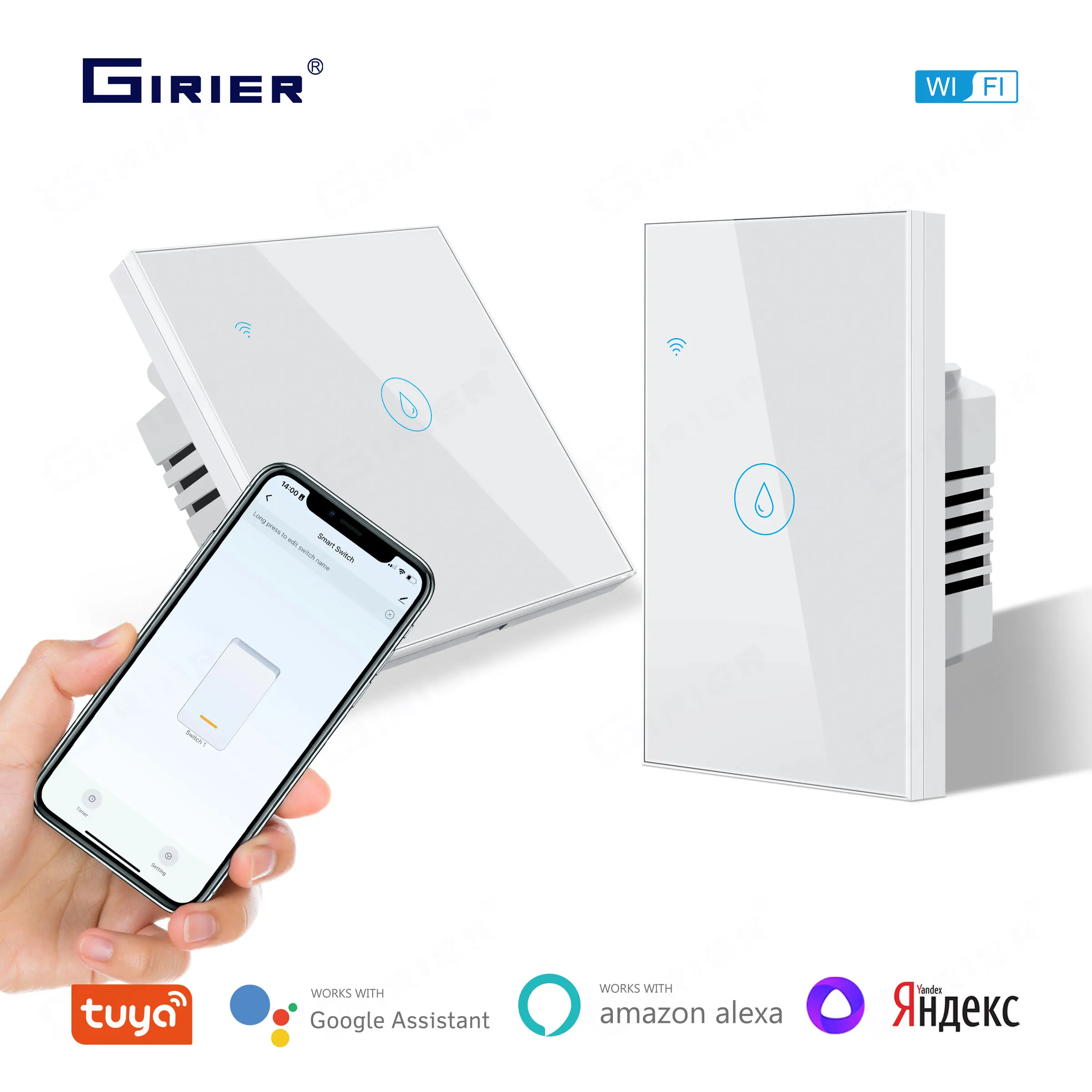 

GIRIER Tuya Smart Water Heater Switch 40A Wifi Boiler Heating Switch 8000W for Smart Home Works with Alexa Google Home Assistant