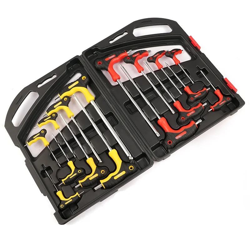 

T-Universal Allen 16 Pcs SetHandle Hexagon Wrench Key TorxBall Spanner Screw Nut Driver for AutoMobile Repair Hand Tool