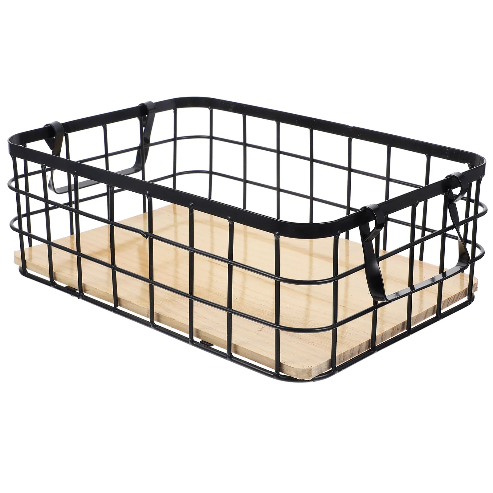 

Metal Basket Wire Baskets Organizing Farmhouse Decor Organizer Storage Kitchen Mesh Small Wood Bathroom Hamper