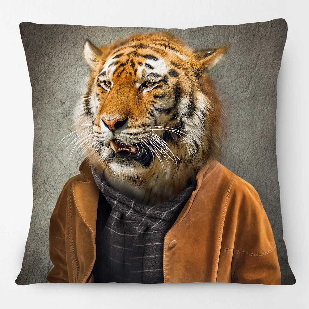 Декоративные подушки 45x45 см с изображением Льва волка собаки кота
