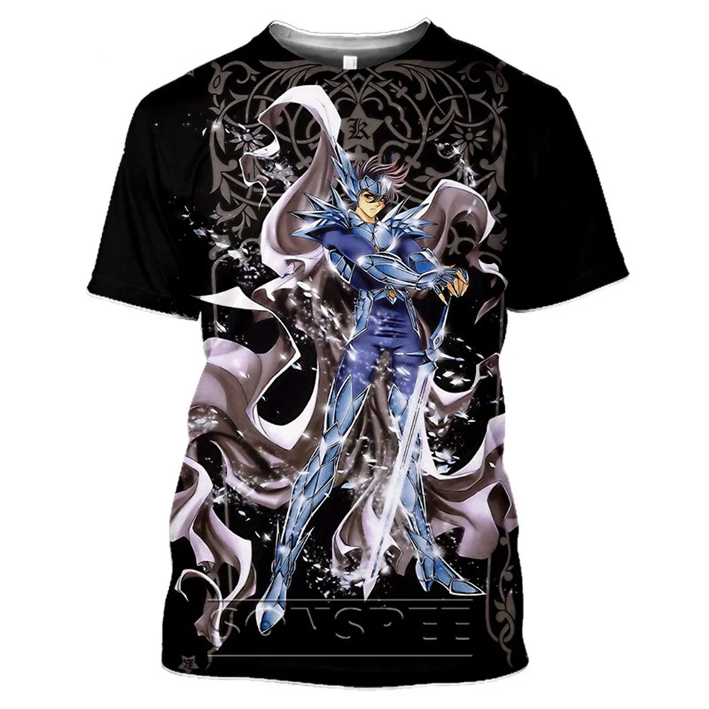 

Футболка Saint Seiya футболки с аниме рисунком Camisetas с рисунком манги, Мужская одежда, летняя уличная одежда, мужская футболка, летние футболки