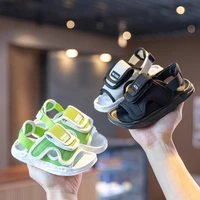 boys black school sports sandals all match hook loop 2022 summer new kids fashion non slip girls green breathable casual shoes