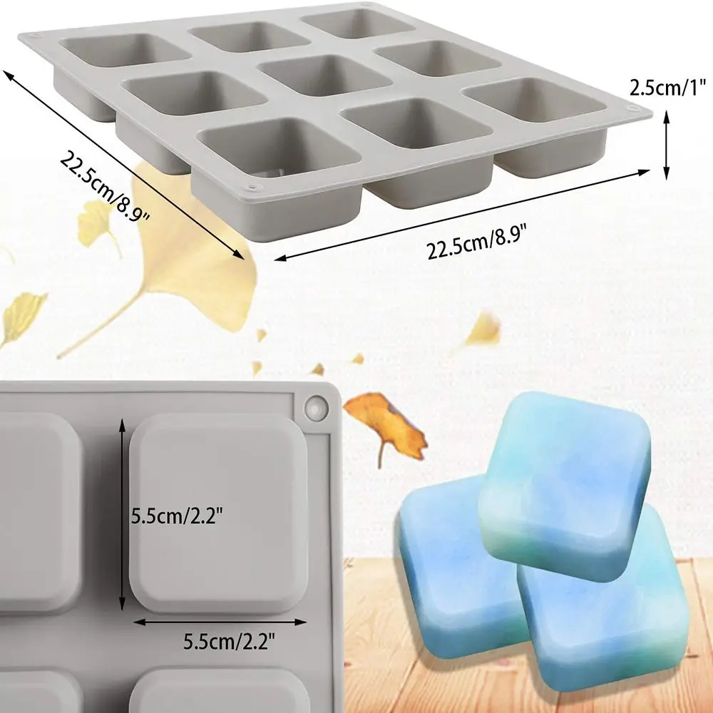 

Home Decor 3D Handmade 9 Cavities DIY Craft Soaps Supplies Pudding Candy Mold Silicone Soap Mold Cake Mould
