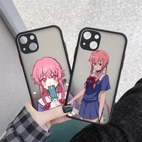 gasai yuno anime phone case matte transparent for iphone 11 12 13 7 8 plus mini x xs xr pro max cover
